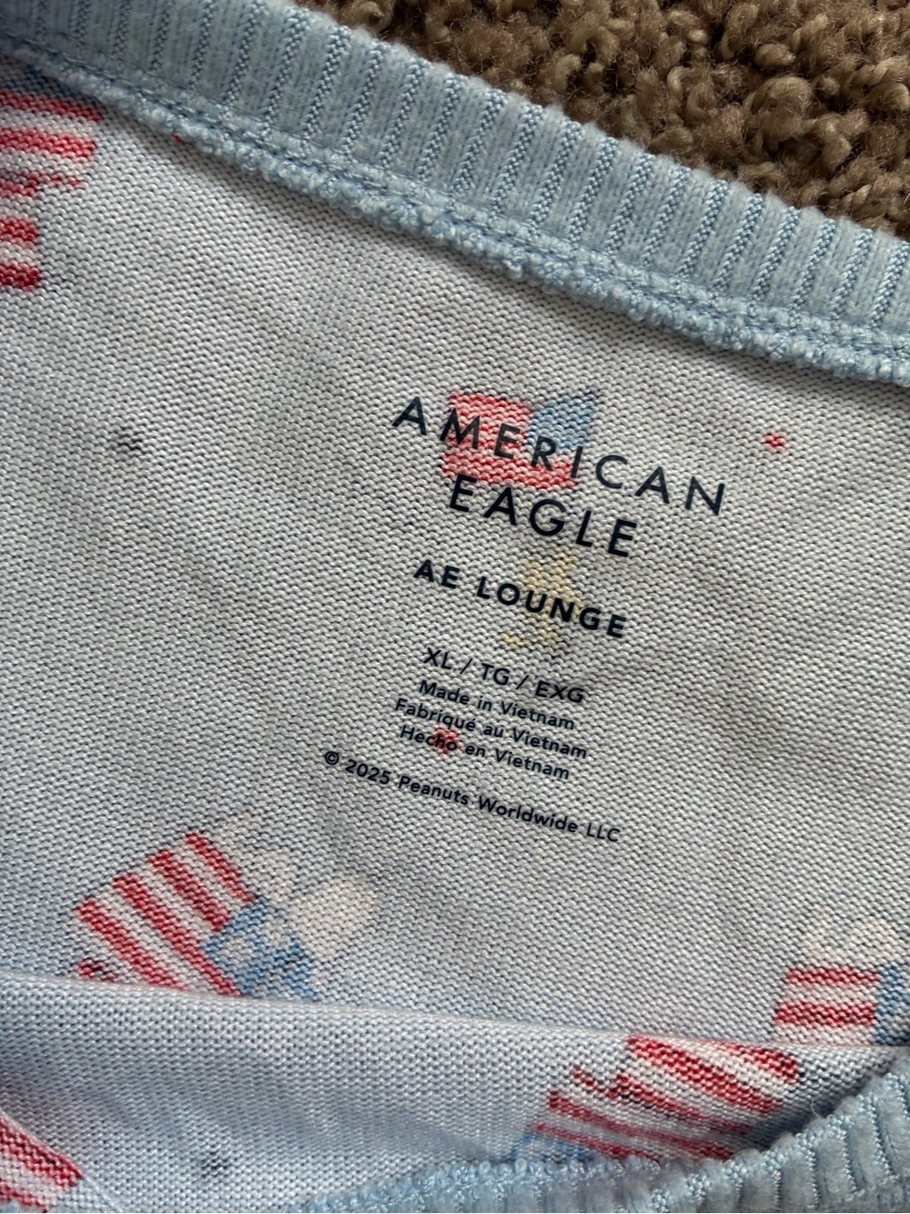 American Eagle Americana Peanuts Plush Lounge Set Size XL - Picture 6 of 8